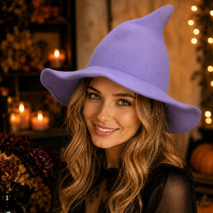 Women’s Knit Witch Hat with Wide Brim