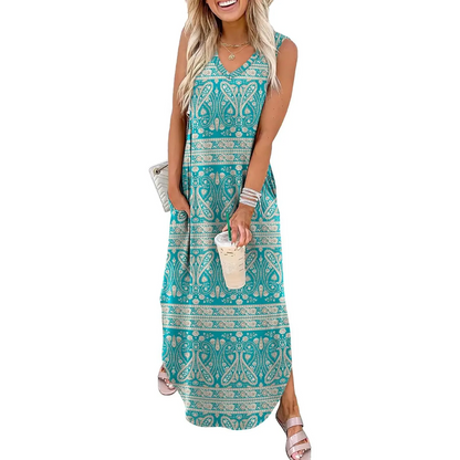 ☀️Effortless Summer Style in One Flowy V-Neck Maxi Dress
