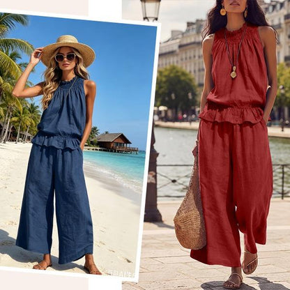 ☀️Women’s Breezy Linen-Blend Set