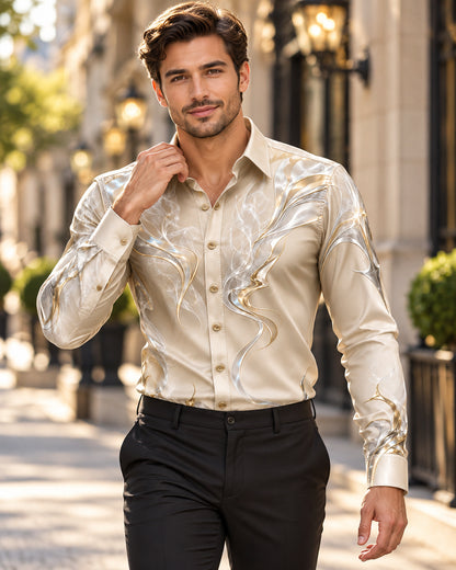 Men's Metallic Swirl Ombre Shirt