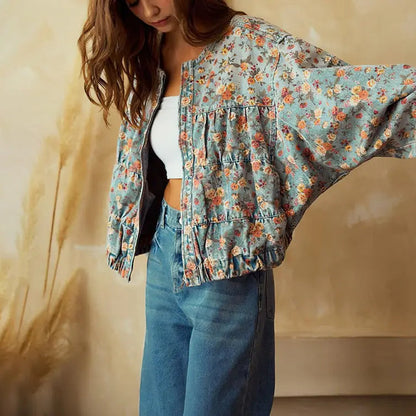 Women’s Vintage Floral Denim Jacket