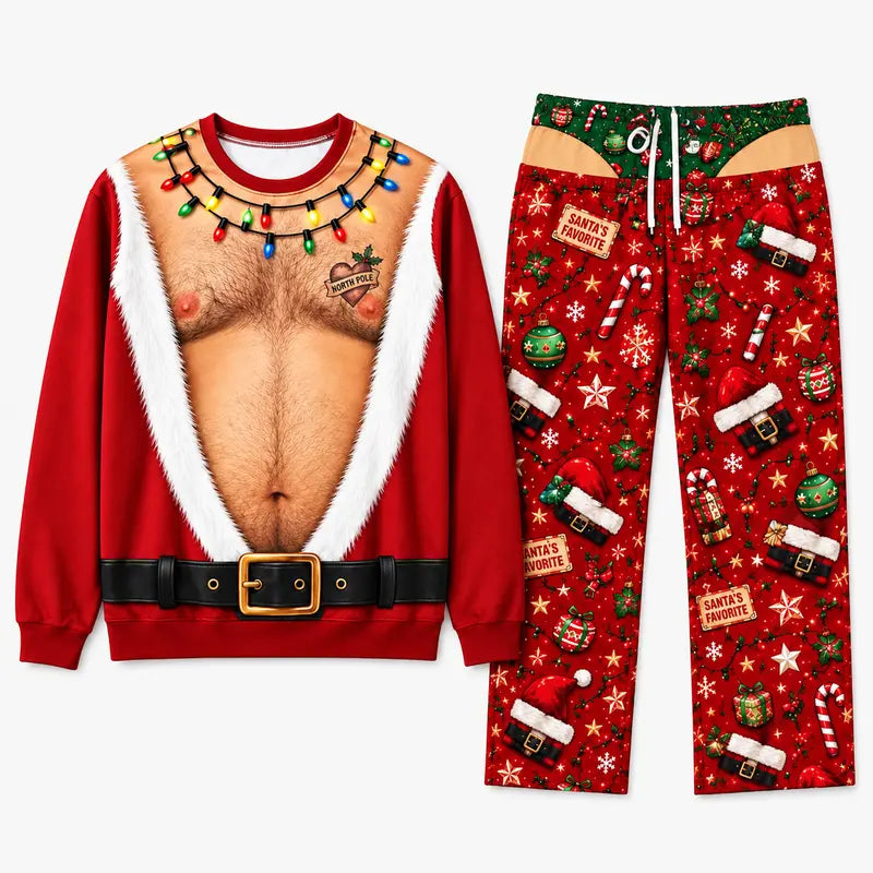 Funny 3D Christmas Matching Pajama Set