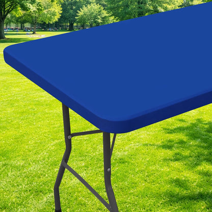 🔥Reusable Stretchy Fabric Table Cover with Elastic Edge💦Spill-Proof & Wind-Resistant! 🌬️