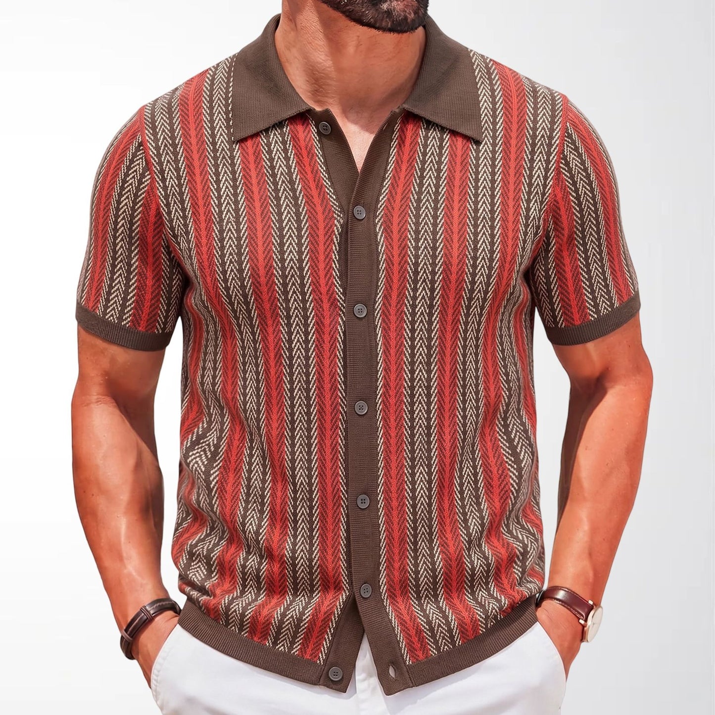 🔥Men's Vintage Knit Polo Shirt