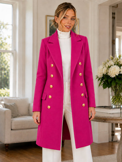 Women’s Elegant Double-Breasted Long Coat