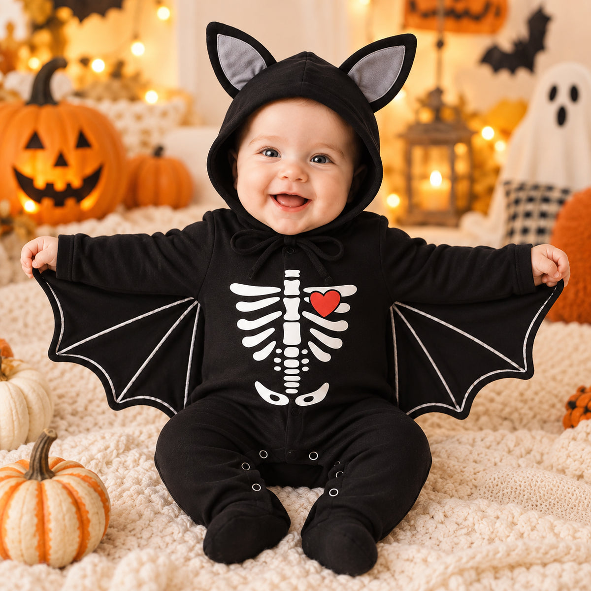 Baby Halloween Bat Romper