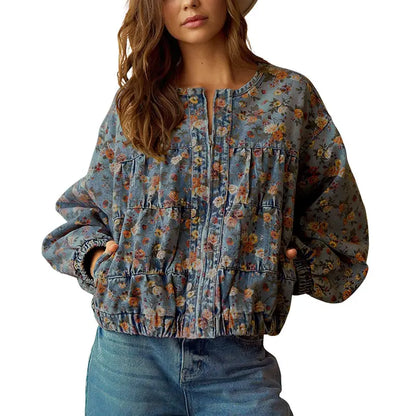 Women’s Vintage Floral Denim Jacket