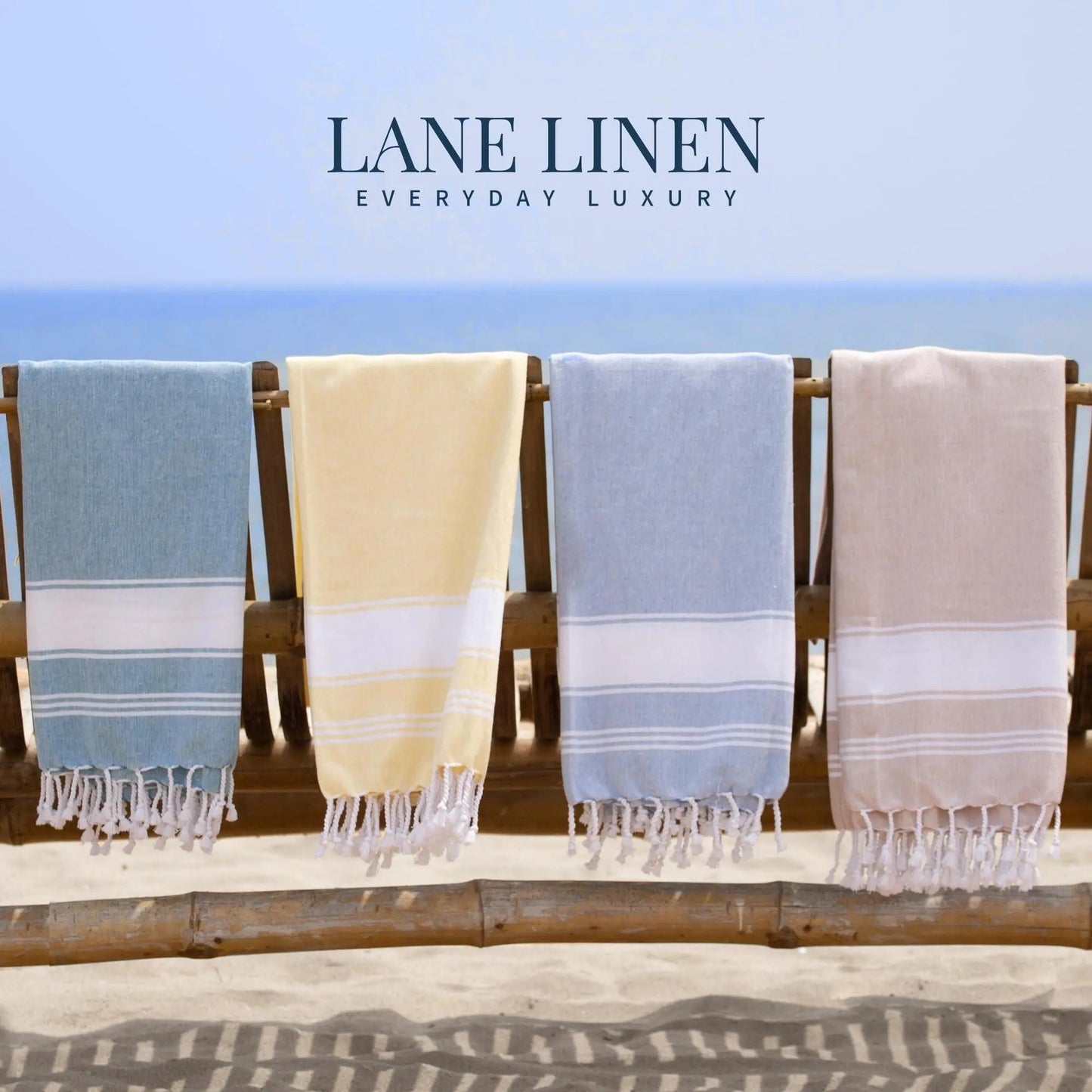 Summer Breeze XL Flat-Weave Beach Towel 🏖️ Lightweight & Sand-Free Cotton