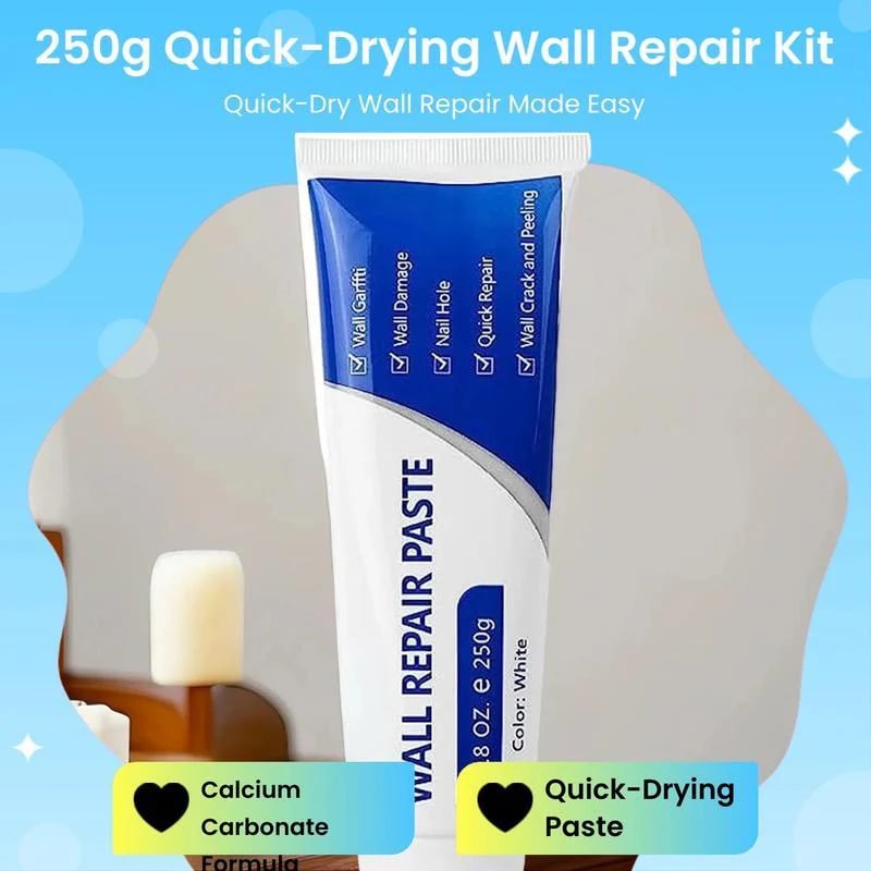 🛠️ No Skills Needed! Quick-Dry Wall Patch Compound – Professional Restoration Kit for Drywall & Plaster 🚀