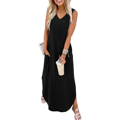 ☀️Effortless Summer Style in One Flowy V-Neck Maxi Dress