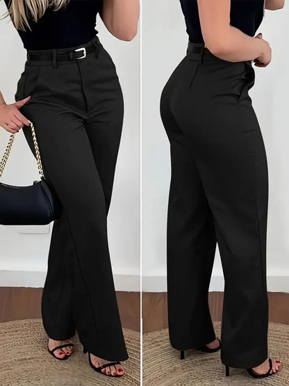 Women's High-Waist Straight-Leg Business Casual Pants