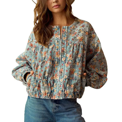 Women’s Vintage Floral Denim Jacket