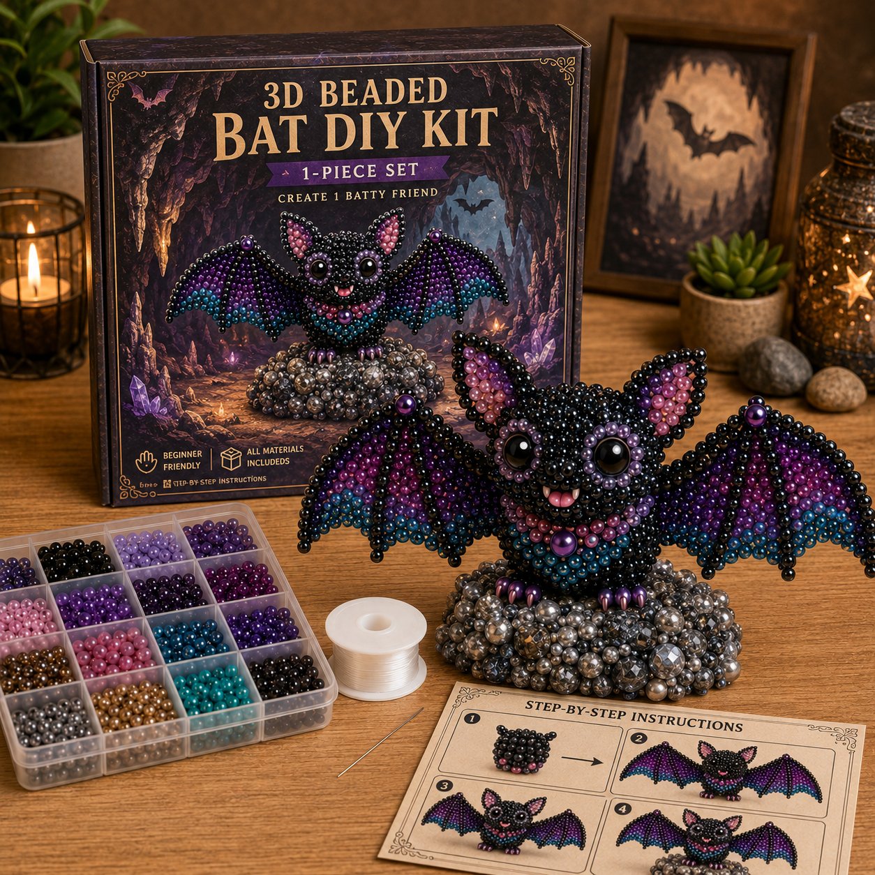 🔥Last Day 49% OFF -🧵✨Tiny 3D Beaded Animal DIY Kit