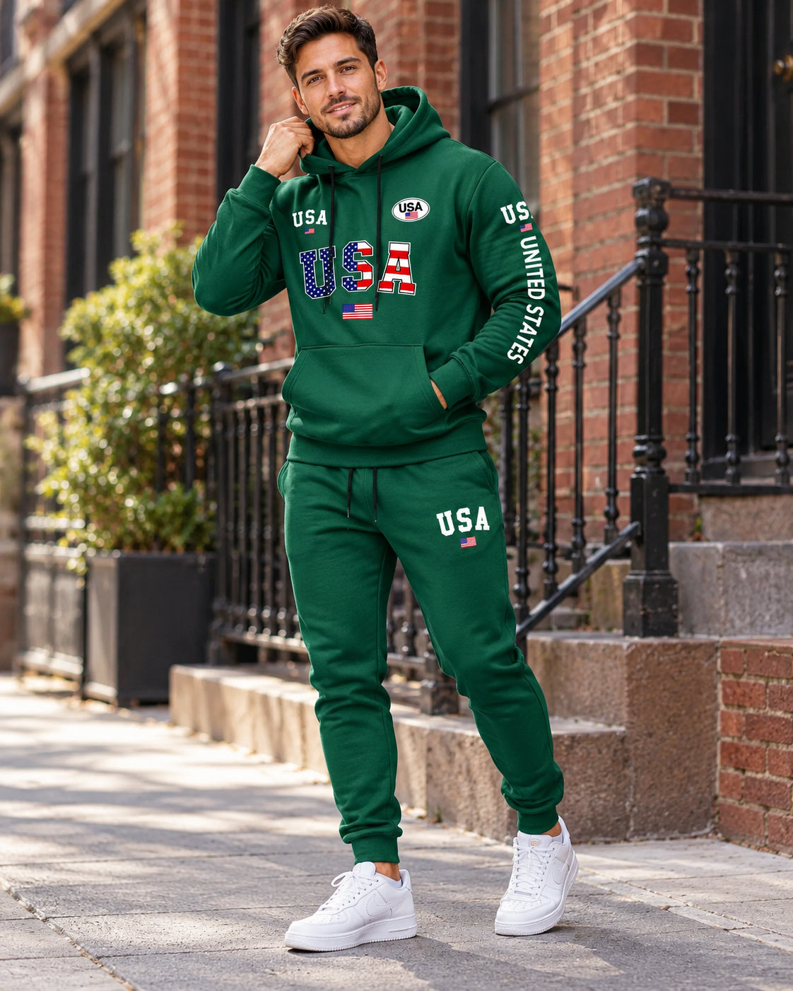 Men's USA Graphic Hoodie Set