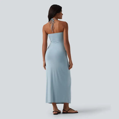 Convertible Halter Tie-Back Maxi Dress – Backless Resort & Evening Gown