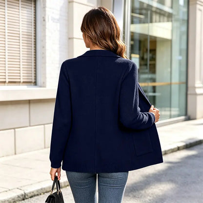 Women's Soft Knit Open-Front Blazer with Pockets