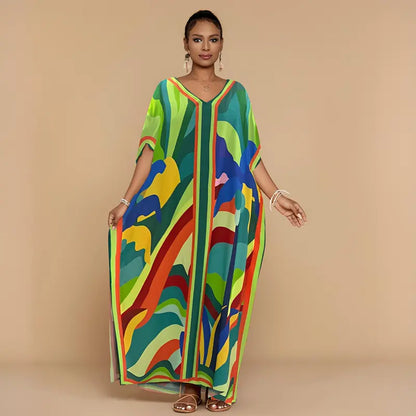 Women’s Printed Kaftan Beach Maxi Dress