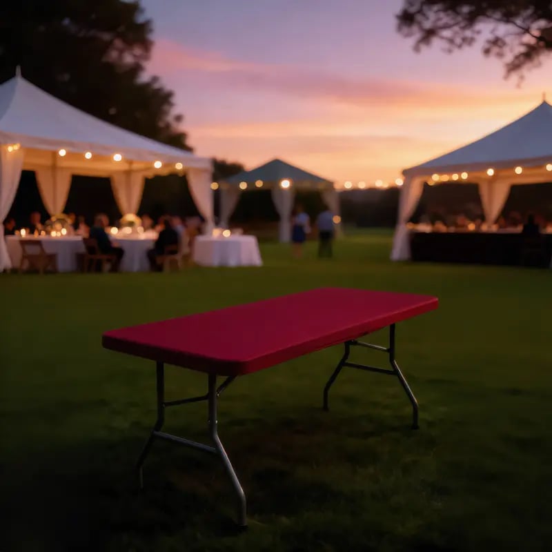 🔥Reusable Stretchy Fabric Table Cover with Elastic Edge💦Spill-Proof & Wind-Resistant! 🌬️