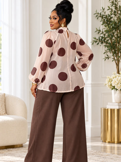 Women's Vintage Polka Dot Chiffon Blouse