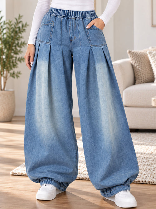 Women’s Ultra-Soft Baggy Wide-Leg Jeans