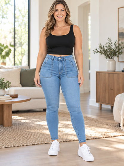 Women's High-Waist Butt-Lifting Stretch Skinny Jeans
