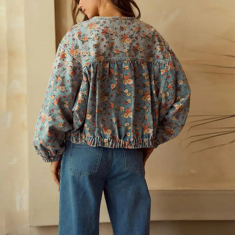 Women’s Vintage Floral Denim Jacket