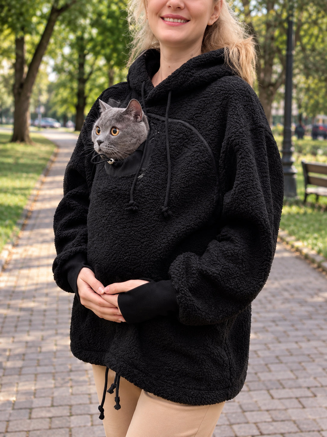 Cozy Pet Carrier Sherpa Hoodie