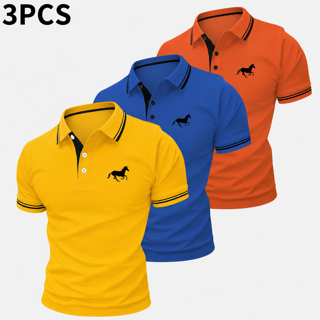 👔 3-Pack Men's Casual Polo Shirts
