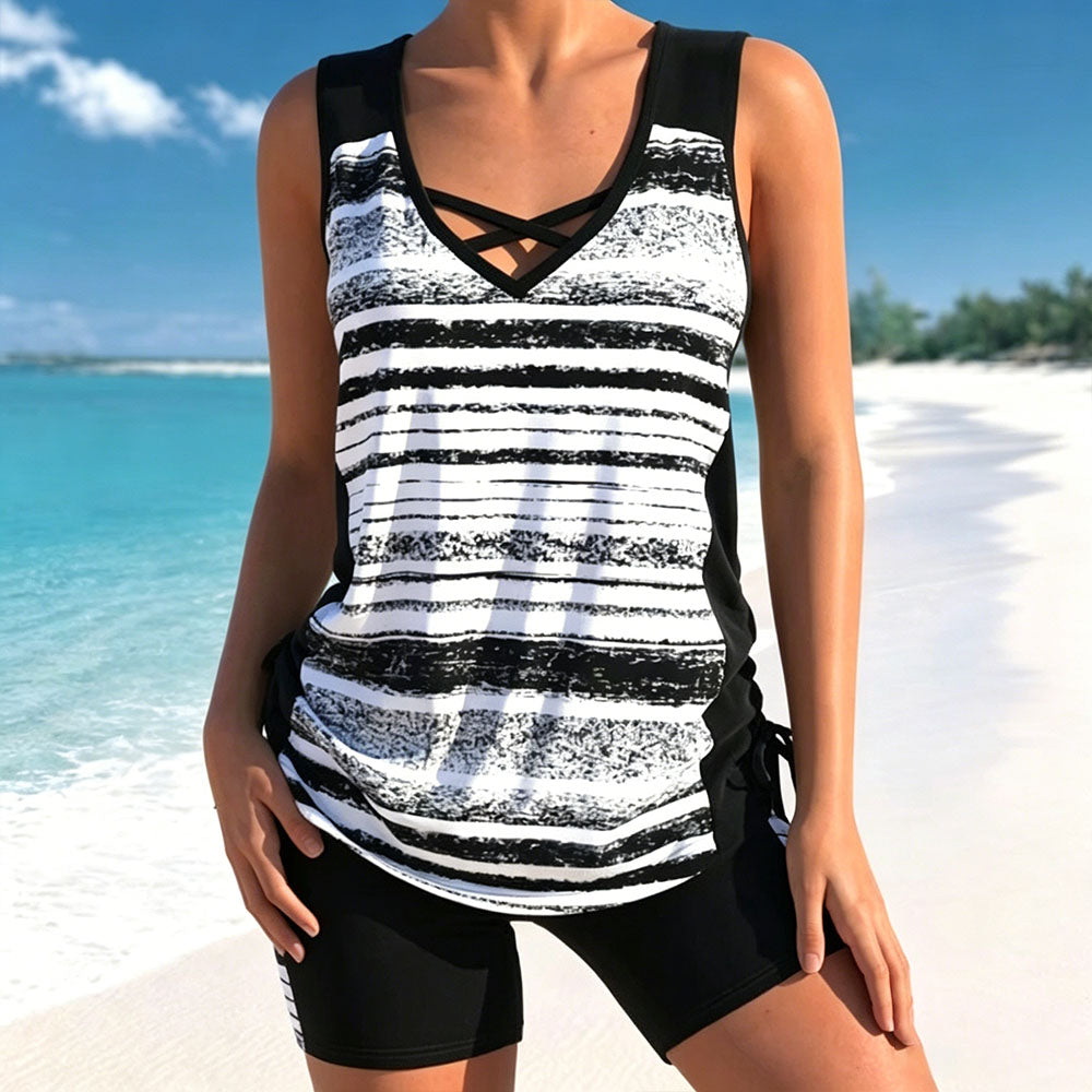 Women's Tummy Control Tankini Set with Built-In Bra & Shorts 💝
