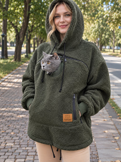 Cozy Pet Carrier Sherpa Hoodie
