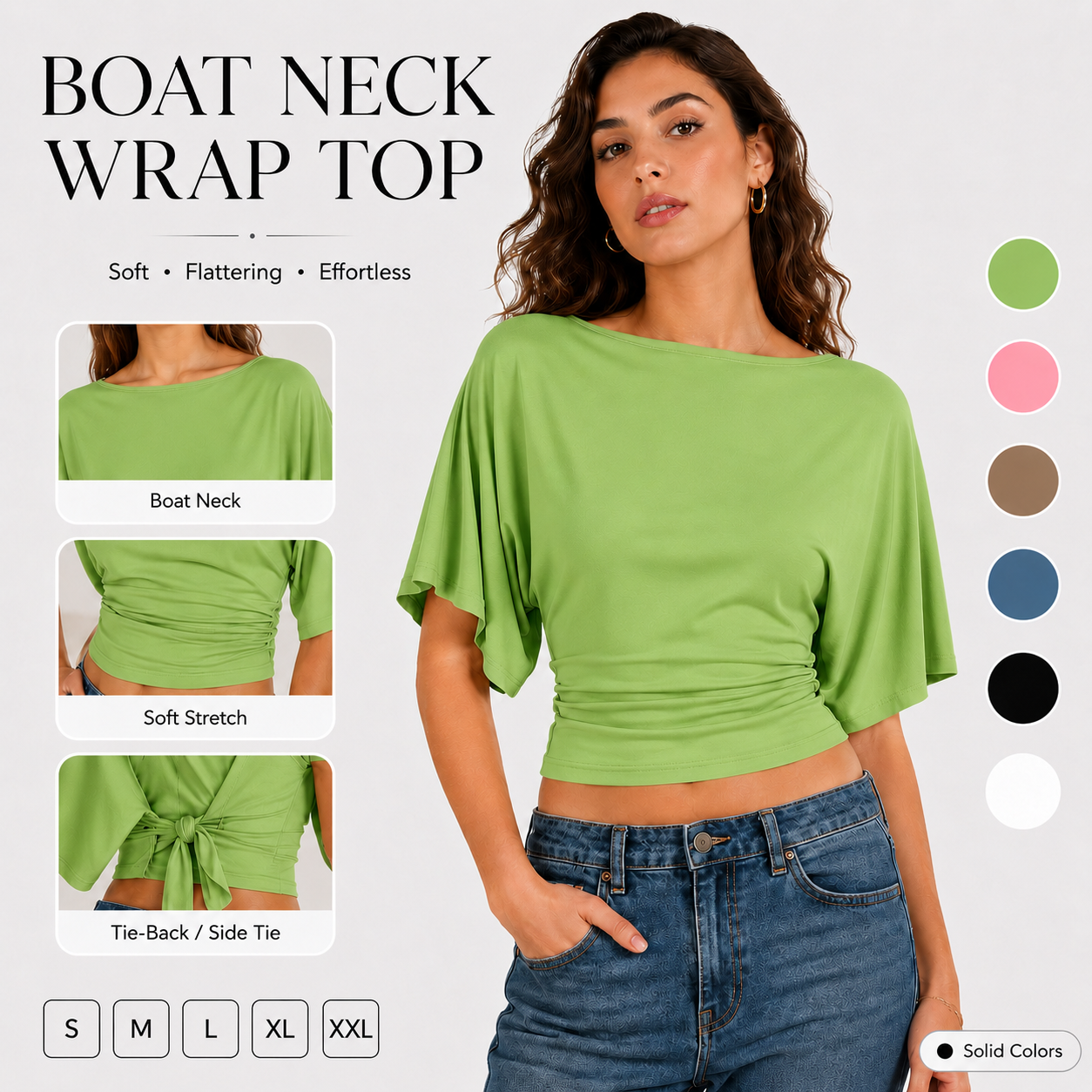 ☀️Women’s Flattering Tie-Back Wrap Top