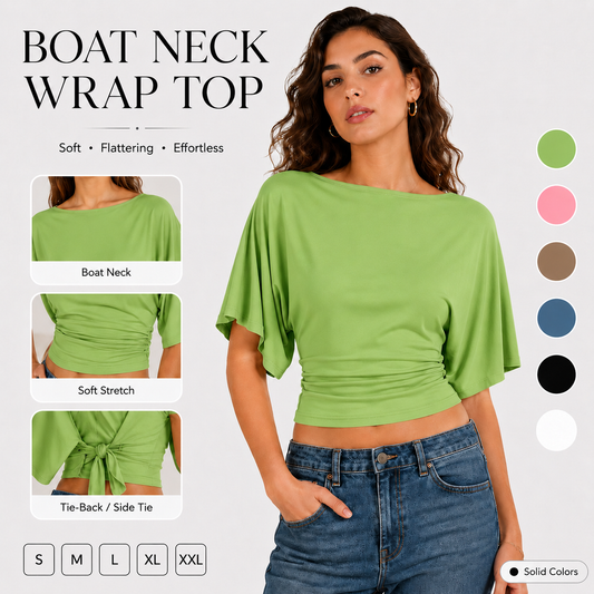 ☀️Women’s Flattering Tie-Back Wrap Top