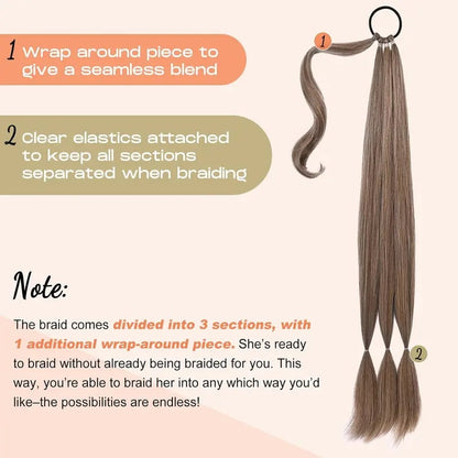 🔥Hot Sale 49% OFF - 💇‍♀️DIY Long Braid Ponytail Extension with Elastic Tie✨