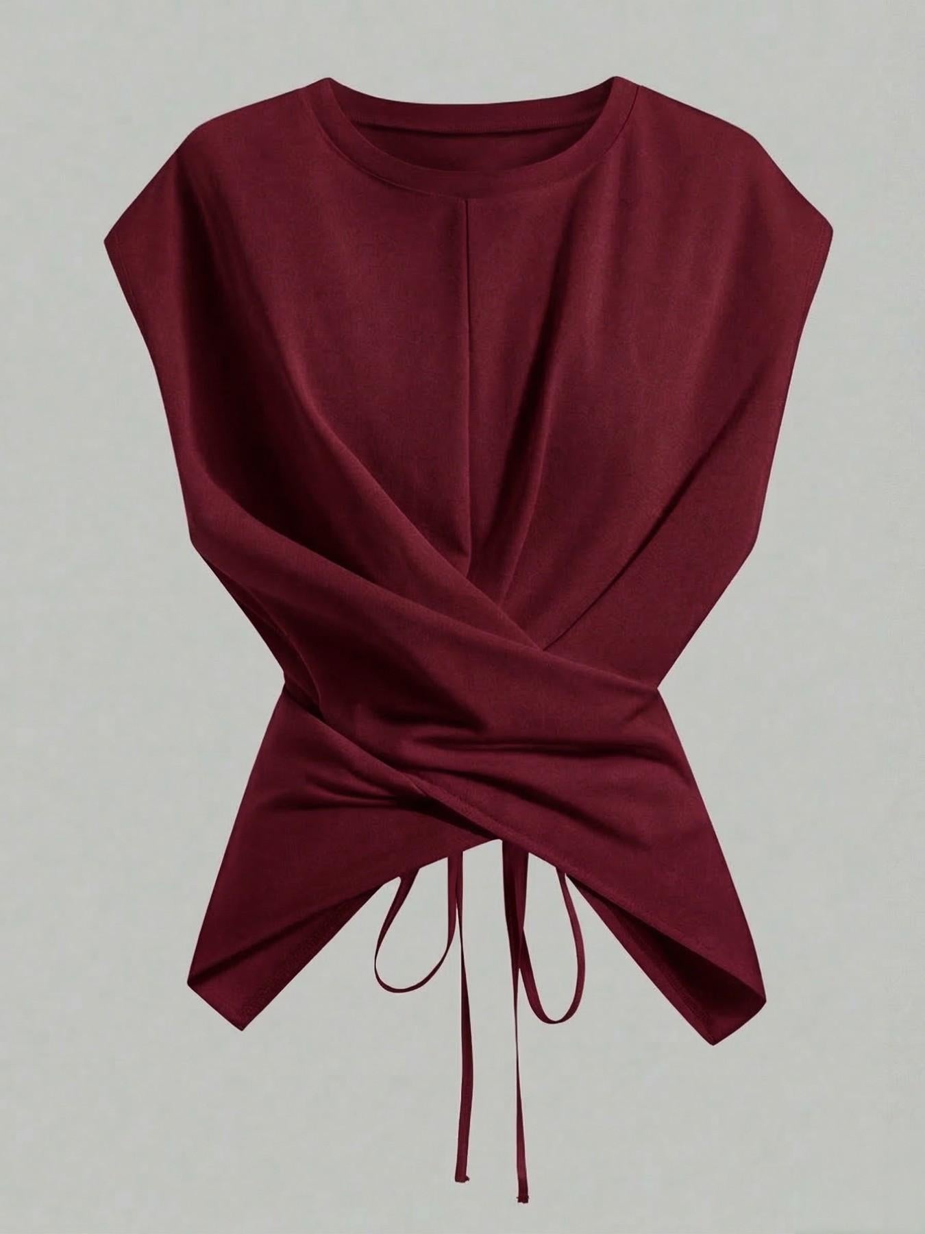 Women’s Flattering Criss-Cross Waist Tie Top