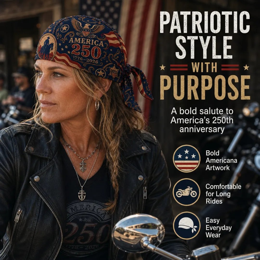 ⚡️Independence Day 49% OFF- 🏍️ America 250 Cycling Pirate Hat / Biker Headwrap