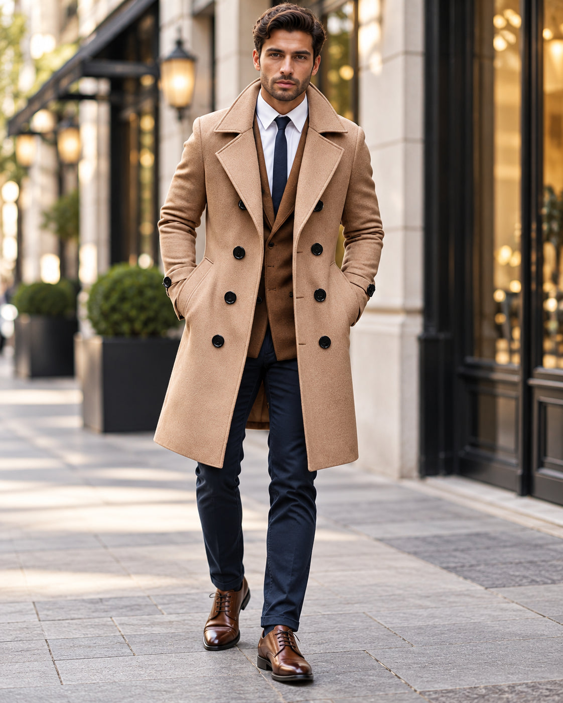 Men’s Classic Double-Breasted Trench Coat