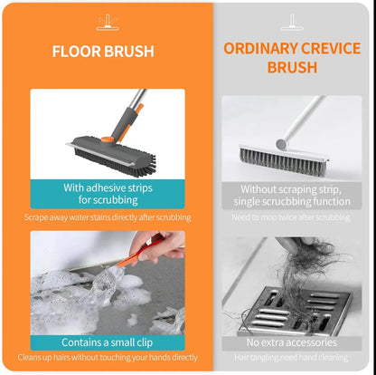 Banish Dirt Instantly! 🧹Deep Clean Floor Brush with V-Shaped Bristles ✨ Perfect for Kitchen, Patio & Hardwood Floors 🏡