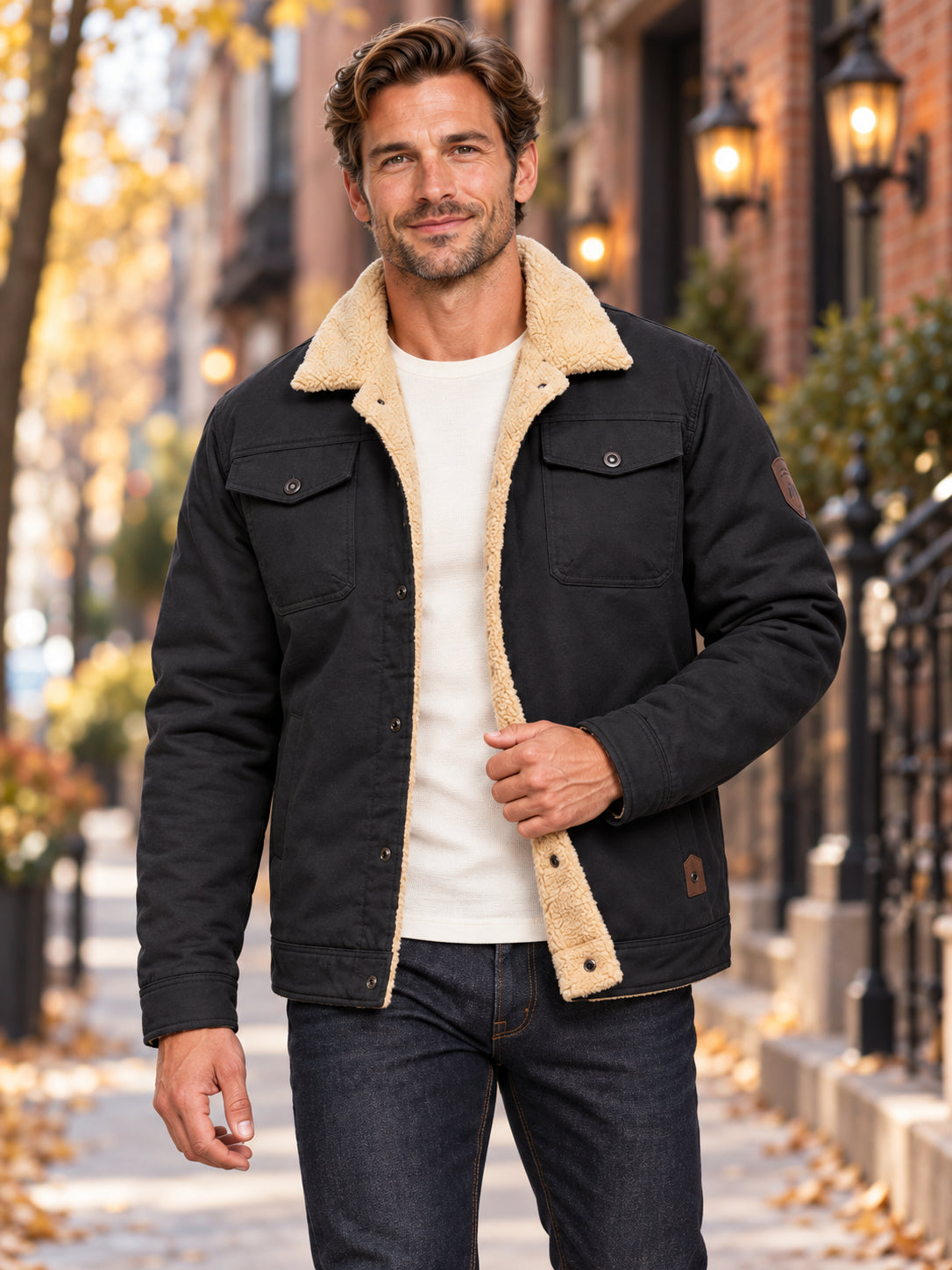 Men’s Durable Sherpa-Lined Trucker Jacket