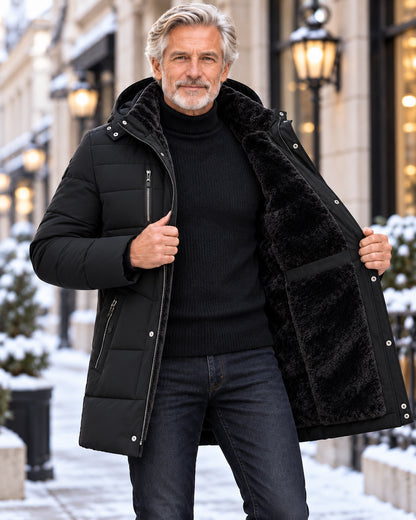 Men's Winter Fleece-Lined Puffer Jacket