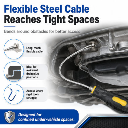 Magnetic Flexible Oil Drain Plug Remover Tool – No Mess, No Burn Oil Change Helper 🛠️✨