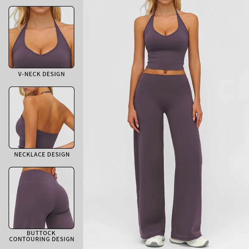 Women’s Sculpt & Flow Halter Flare Active Set