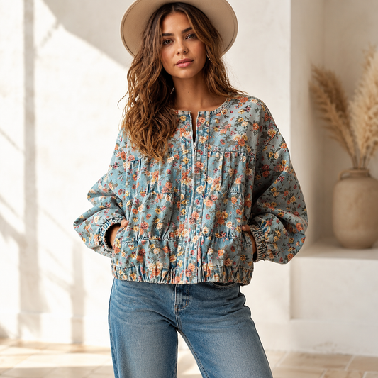 Women’s Vintage Floral Denim Jacket
