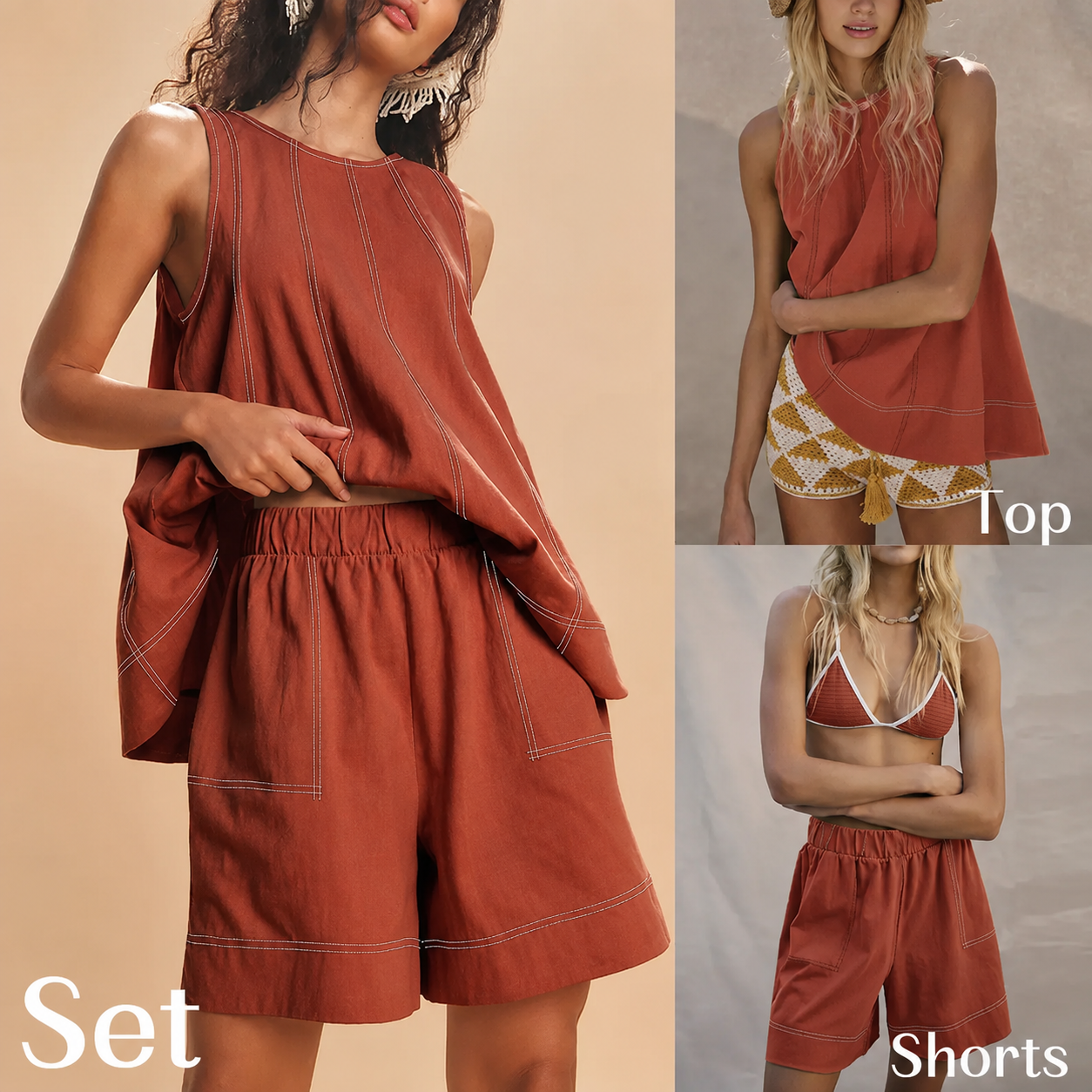 ☀️ Breezy Cotton-Linen Two-Piece Set