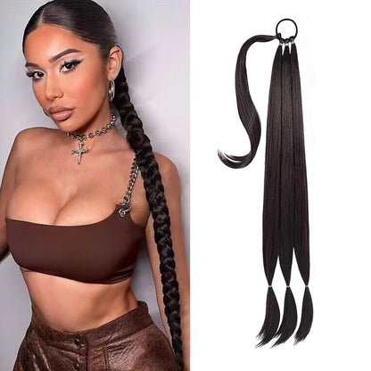 🔥Hot Sale 49% OFF - 💇‍♀️DIY Long Braid Ponytail Extension with Elastic Tie✨
