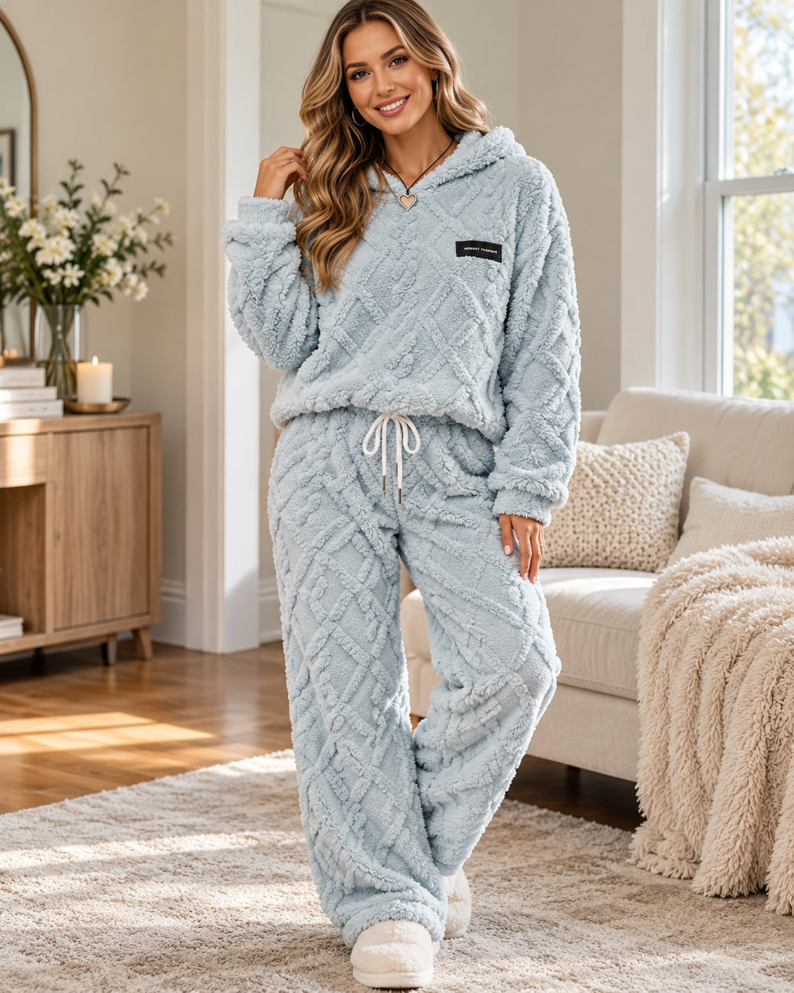 Women's Cozy Plush Fleece Hoodie & Pants Set
