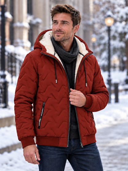 Unisex Sherpa-Lined Winter Hooded Coat