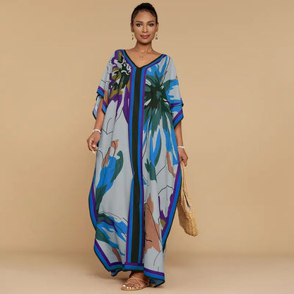 Women’s Printed Kaftan Beach Maxi Dress