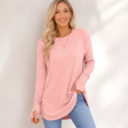 Women’s Soft Raglan Sleeve  Sweatshirt with Thumbholes