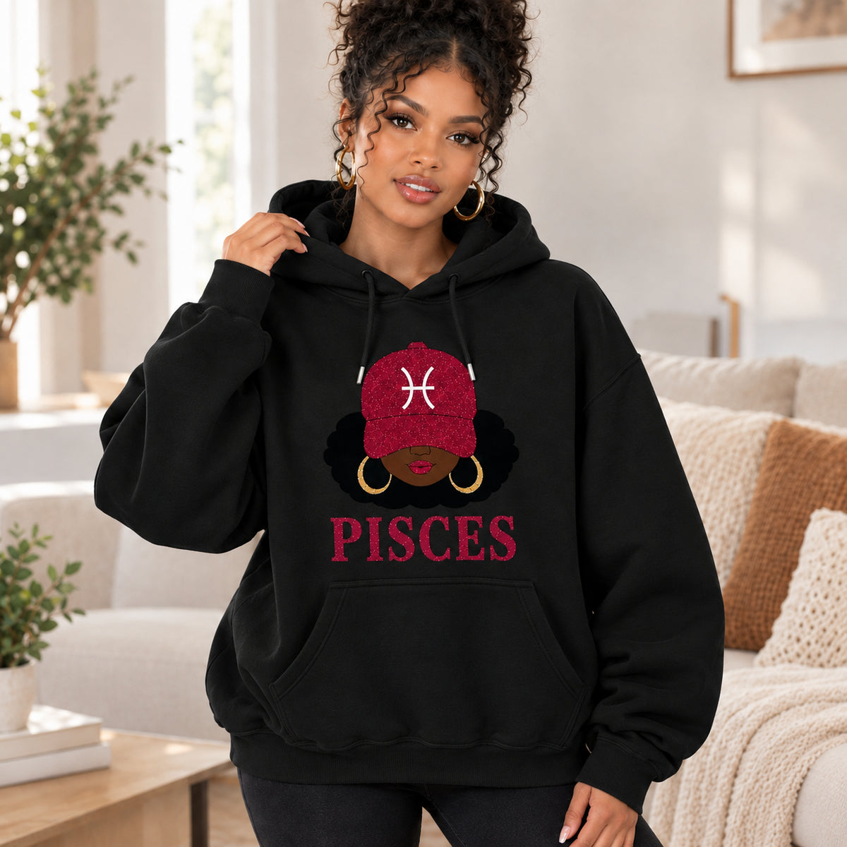 Full 12 Zodiac Afro Graphic Unisex Hoodie