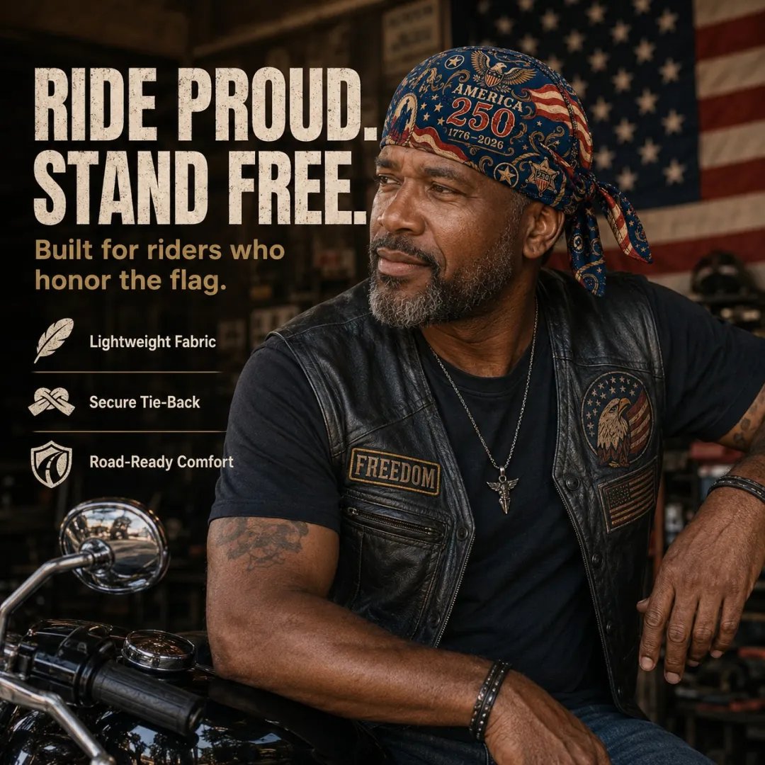 ⚡️Independence Day 49% OFF- 🏍️ America 250 Cycling Pirate Hat / Biker Headwrap